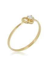 handsome diamond cubic zirconia 10k yellow gold baby ring